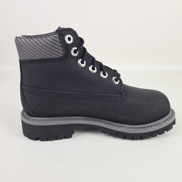 Timberland 6 IN Helcor Black Leather Waterproof Boot KIDS - Picture 3 of 12